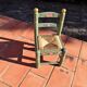 Chaise enfant bois et paille vintage