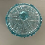 Blue glass bonbonnière, glass box
