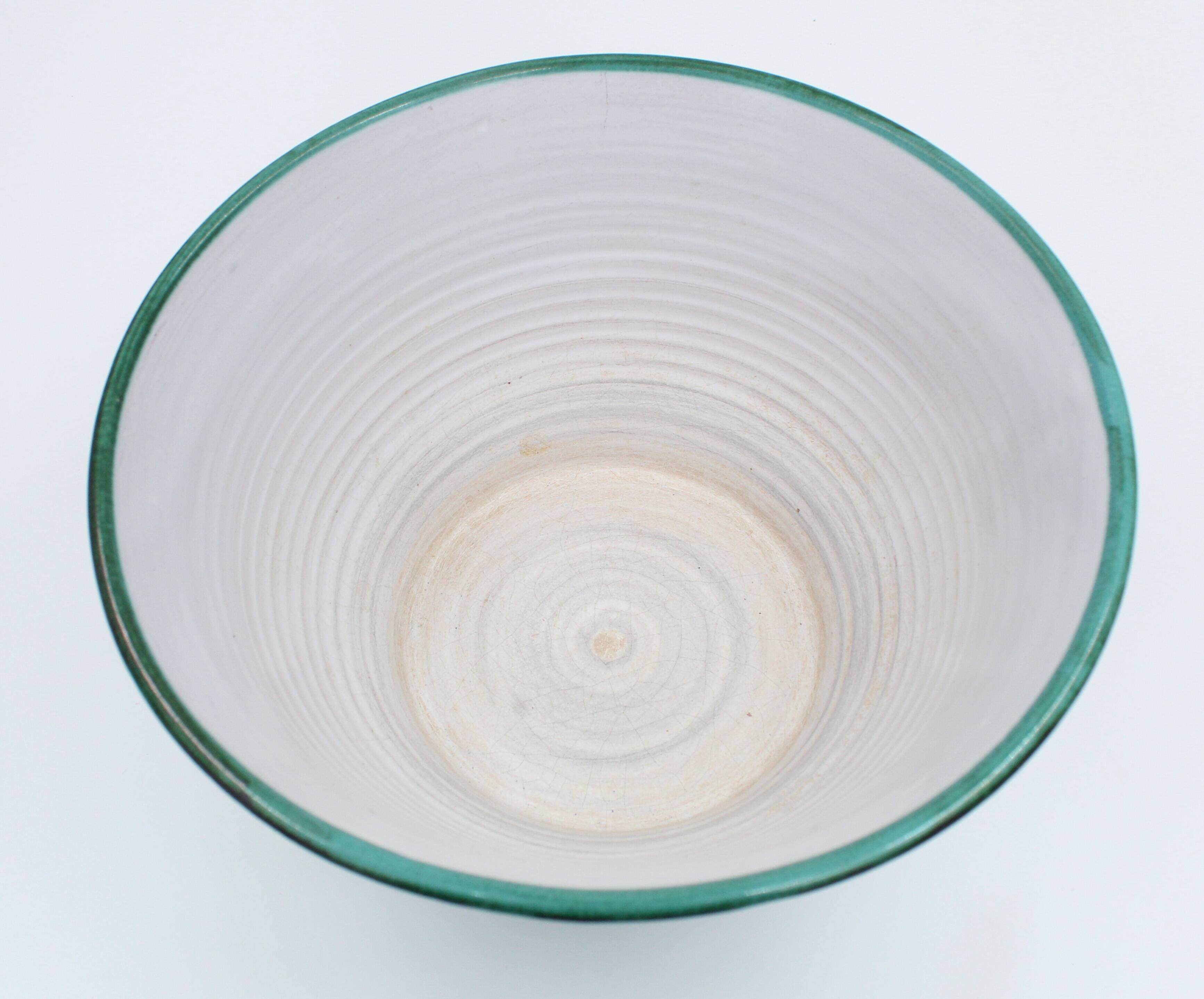 Large Robert Picault ceramic salad bowl, Vallauris, 1950s
