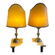 Pair of large Regency half shade buffet lamps