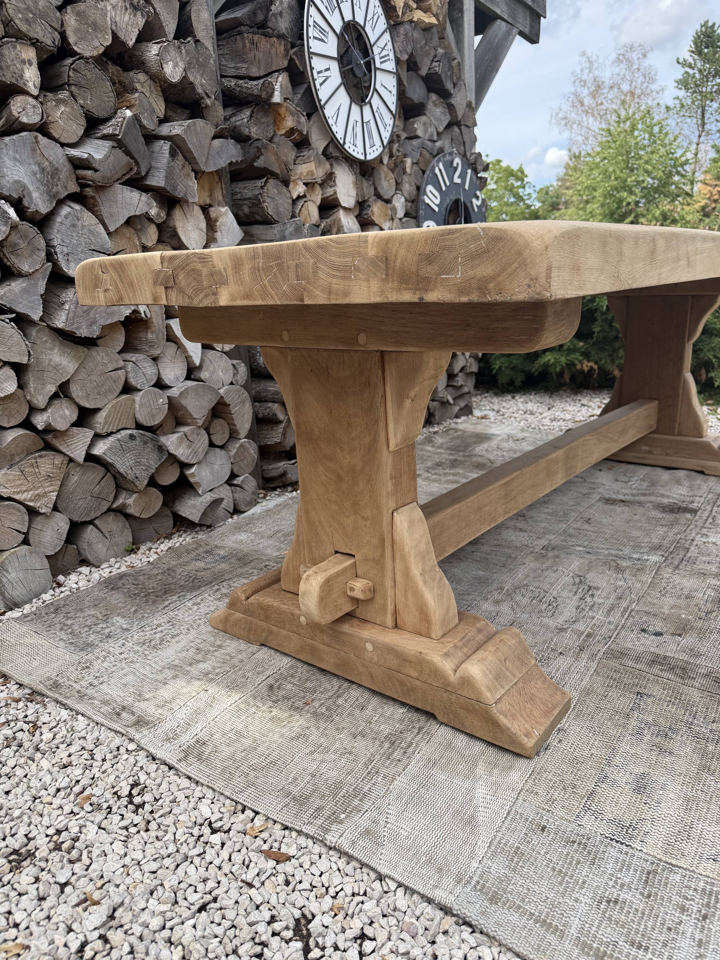 Monastery table, solid oak, 220cm.