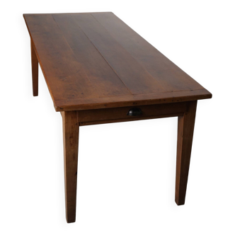Antique Cherry Early 20th Century French Rustic Farmhouse Dining Table