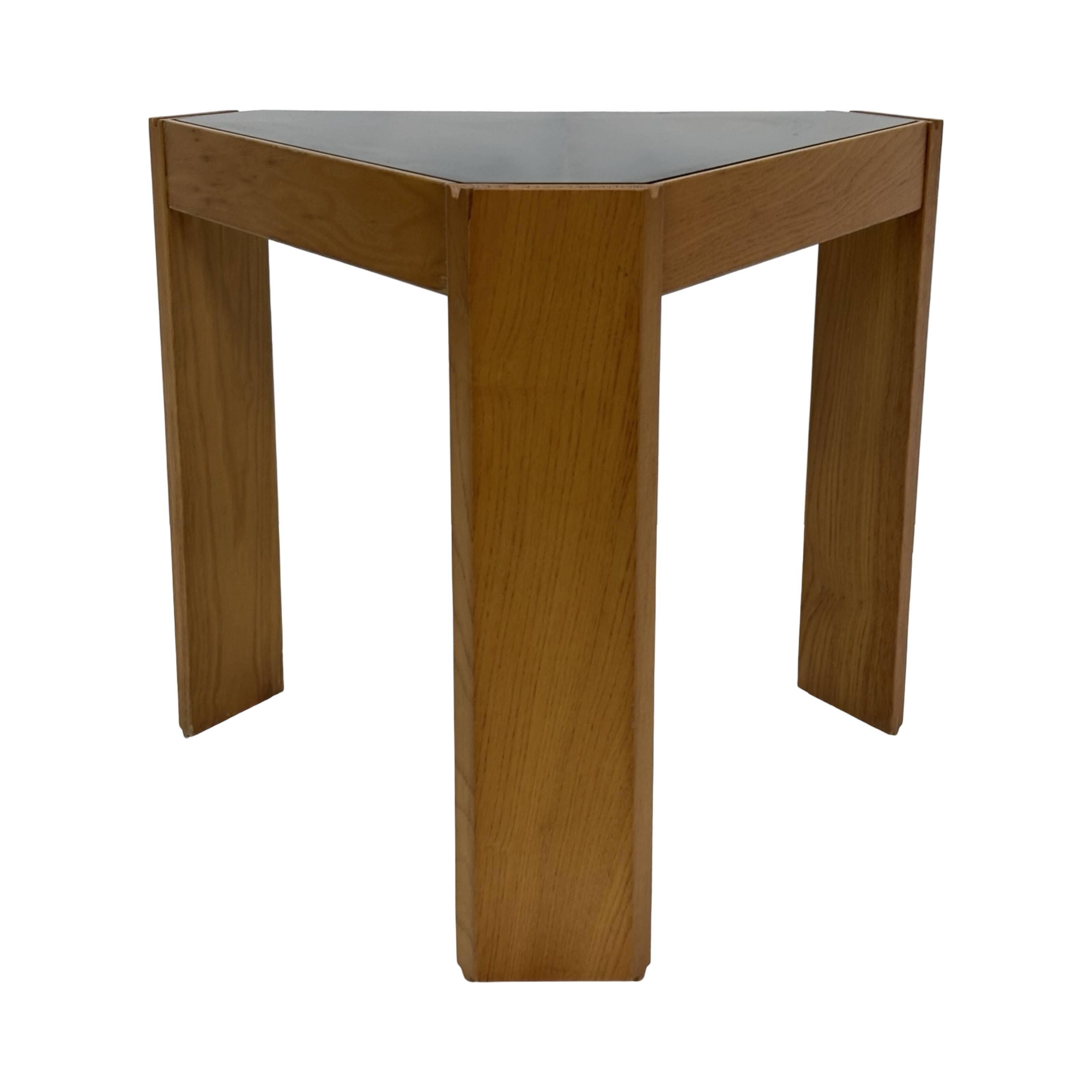 Vintage side table by Porada Arredi, 1970s wood and glass