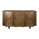 Art Deco oak enfilade with checkerboard marquetry, three doors, 1940s.