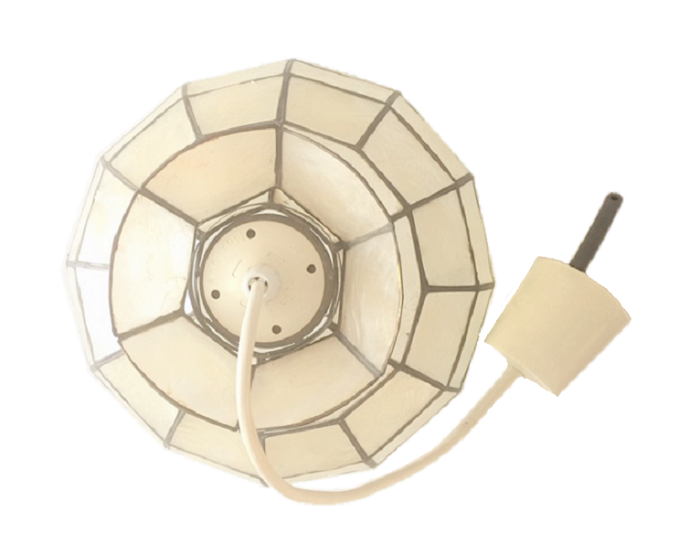 Vintage mother-of-pearl and brass hanging lamp