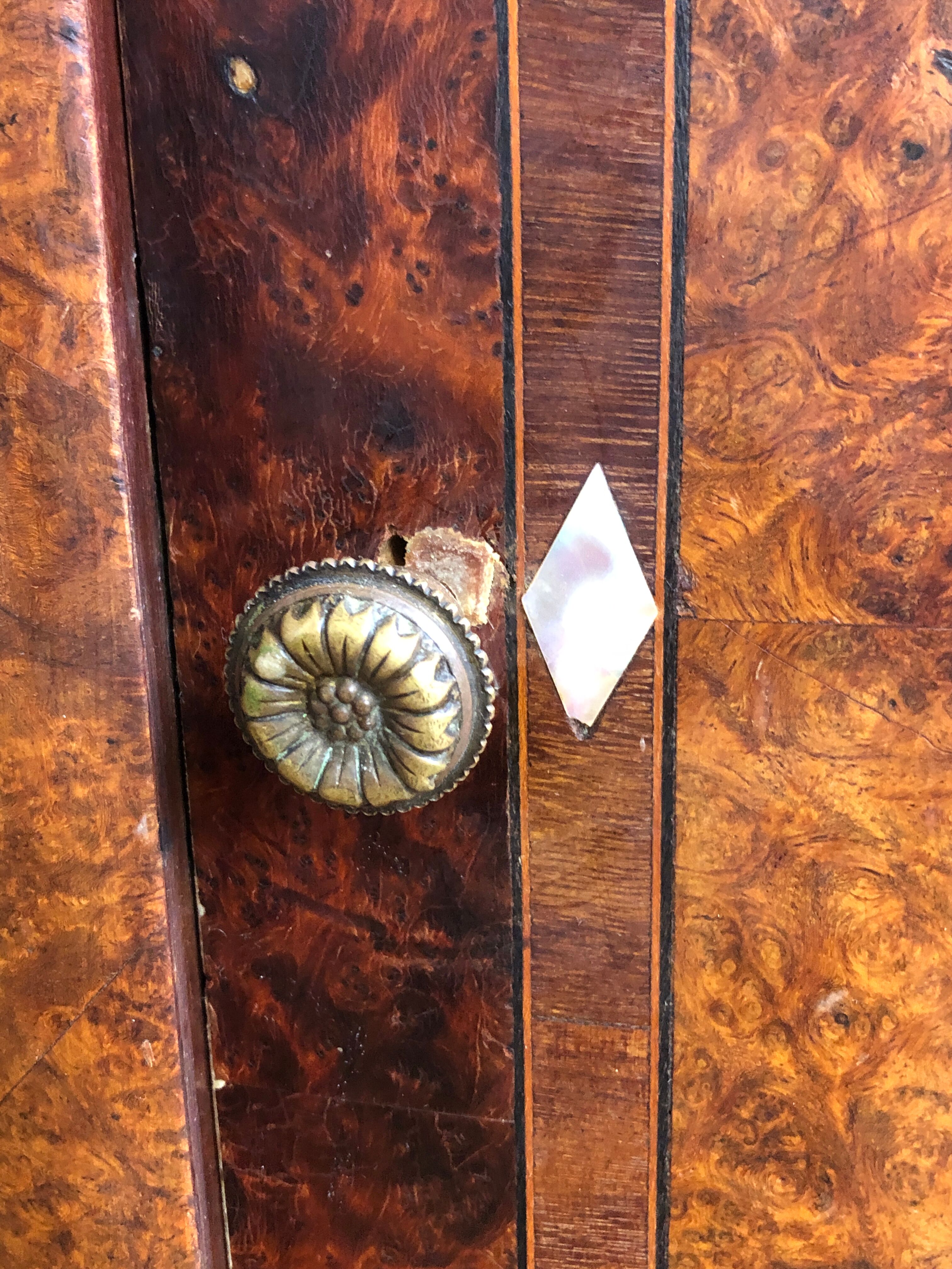 Marquetry bedside table