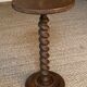 Vintage twisted pedestal table / antique turned wooden harness / vintage side table