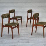 1960s, set of 4 Danish dinning chairs, solid teak wood, original condition.