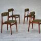 1960s, set of 4 Danish dinning chairs, solid teak wood, original condition.