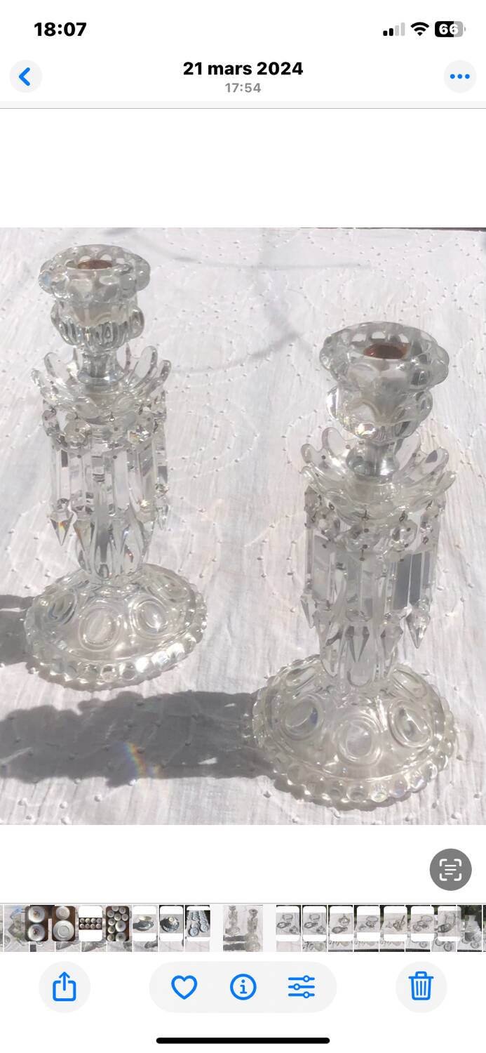 Pair of Baccarat crystal candlesticks