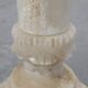 Italian Turned Alabaster Pedestal Column with Carved Leaf Capital