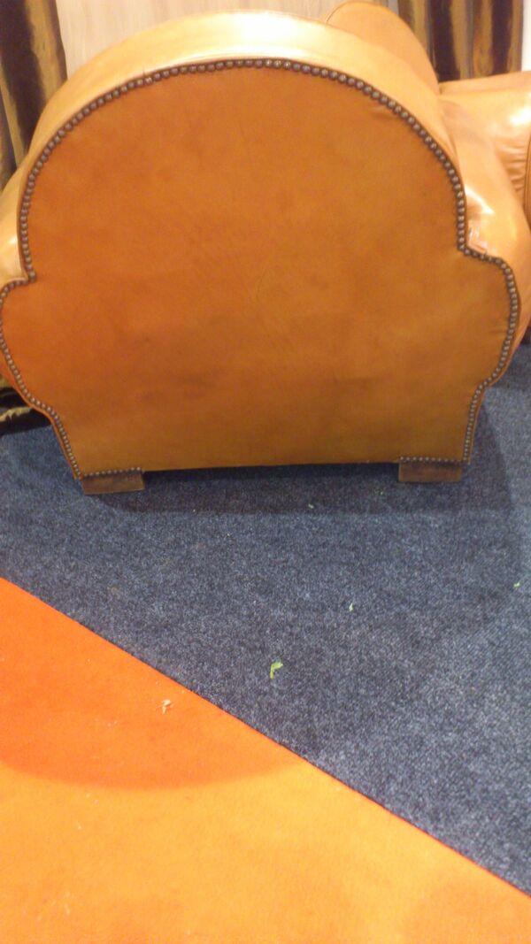 paire De fauteuils Cubs Art Déco En cuir