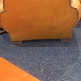 Pair of cubs Deco leather armchairs