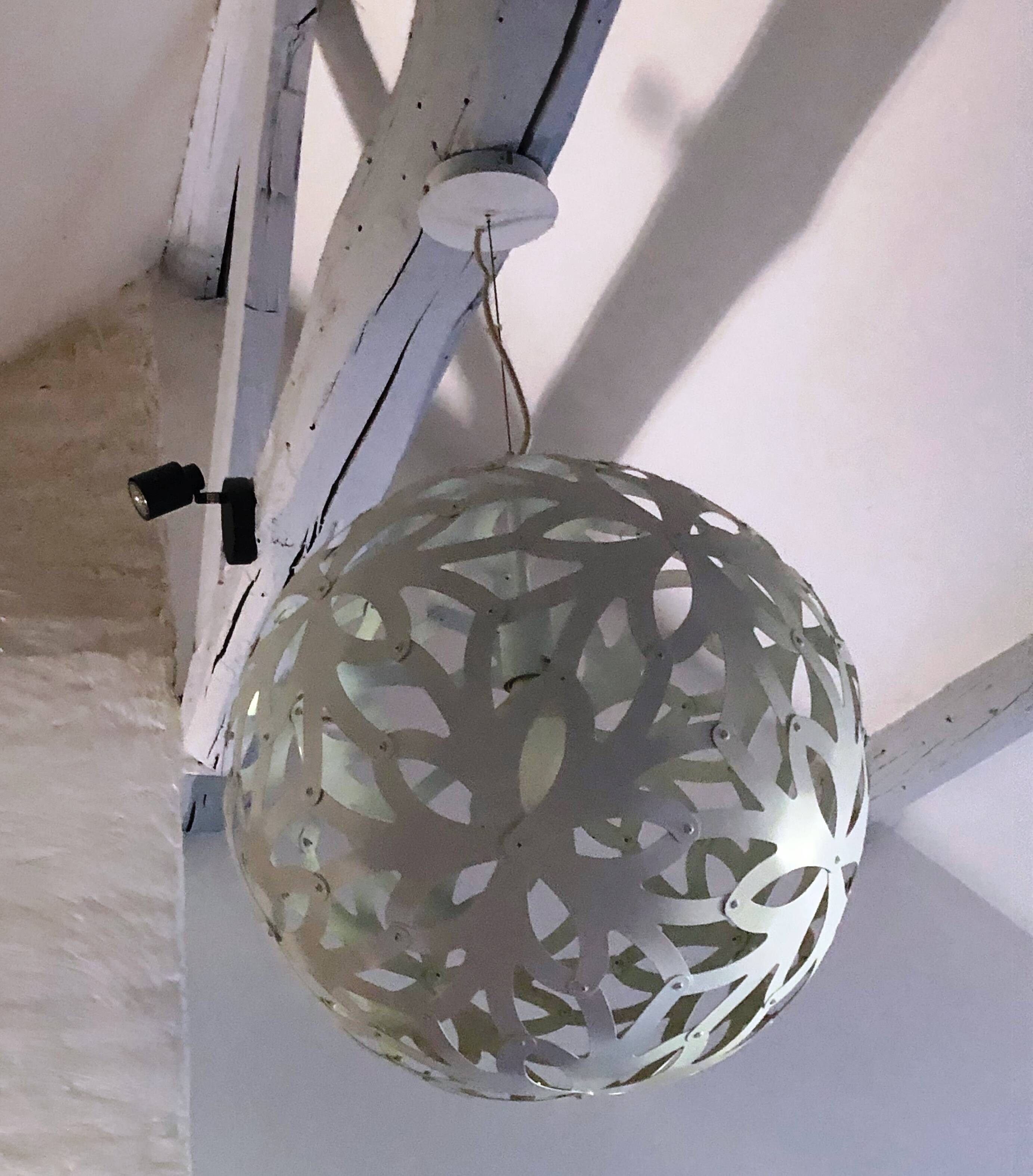 Chandelier - XXL openwork metal ball-shaped pendant light