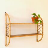 Rattan wall shelf 80x60cm