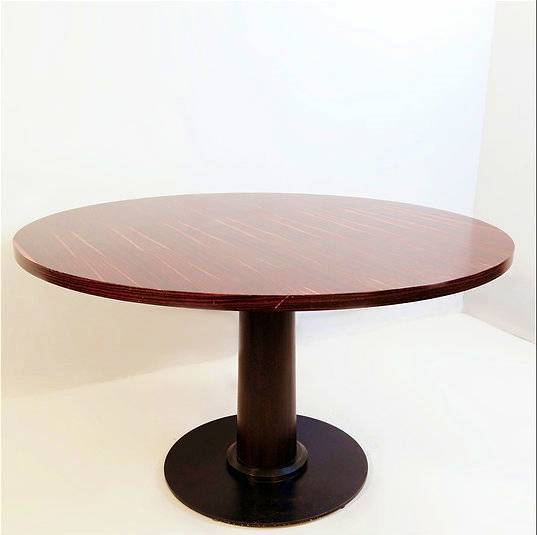 Macassar ebony round dining table Ø 128cm