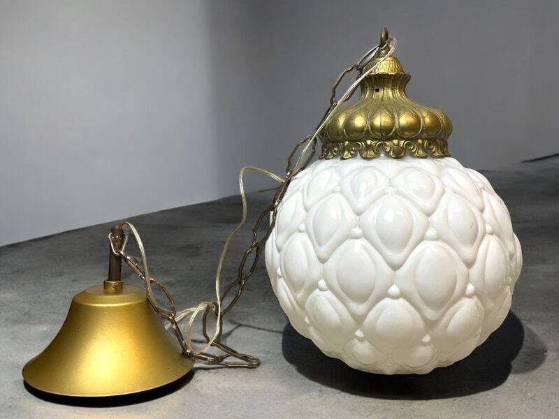 Regency style white glass hanging lamp