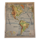 Old school geographical map of the American continent.