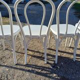 4 Thonet Bistro Chairs Limed Wood White