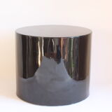 Space age black lacquered cylinder side table, 1970s.