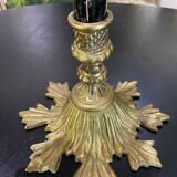Table lamp with four light arms, grape cluster-shaped globes