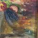 Huile sur toile, bouquet, années 50