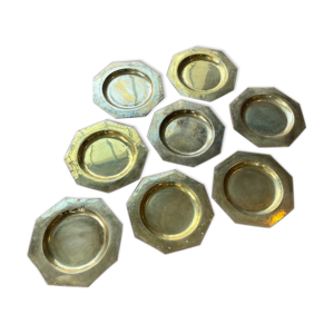 set 8 assiettes laiton
