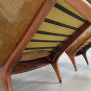 1950s Camea Italian reclining armchairs dralon velvet, set of 2