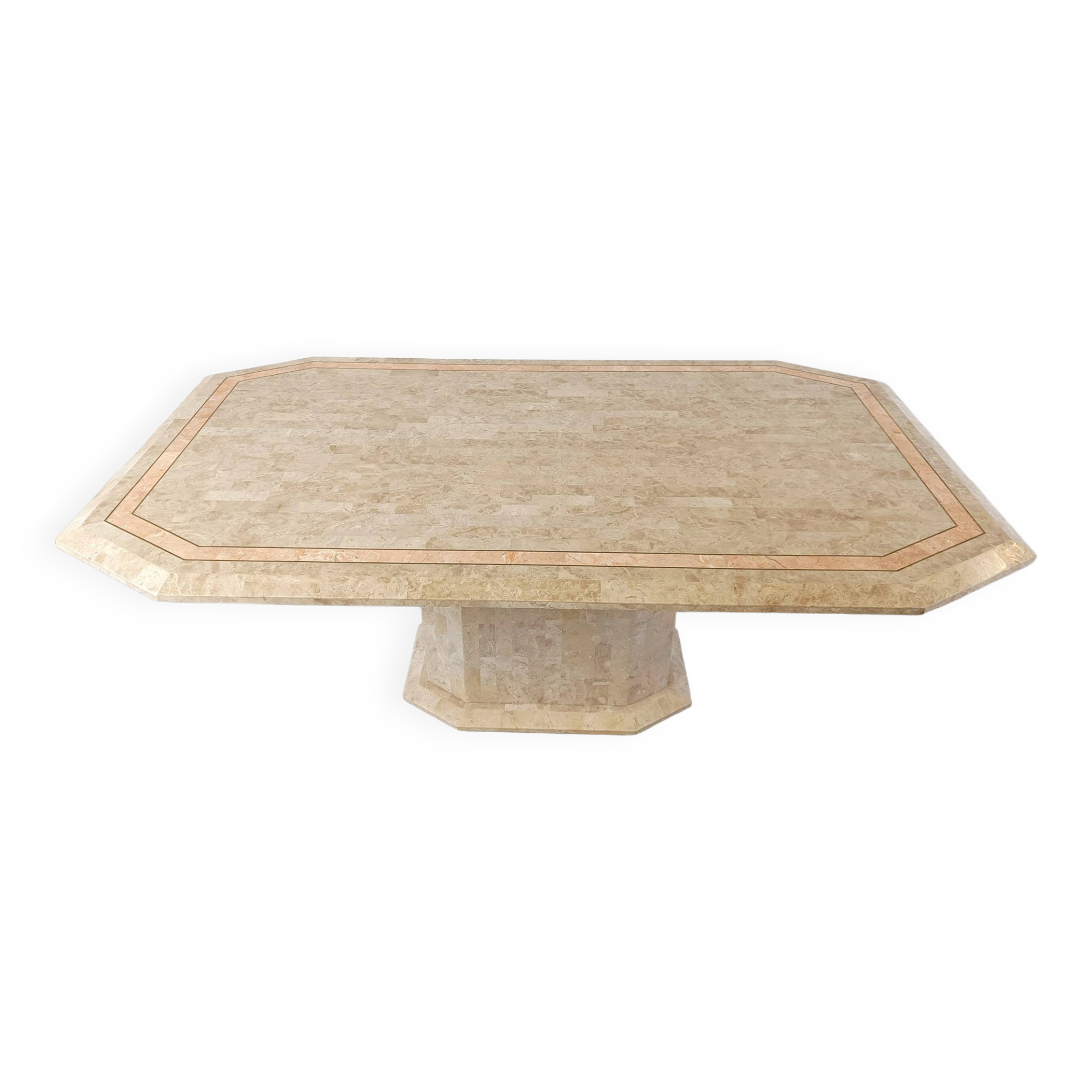 Vintage tesselated stone dining table by Maithland smith, 1970s