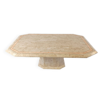 Vintage tesselated stone dining table by Maithland smith, 1970s