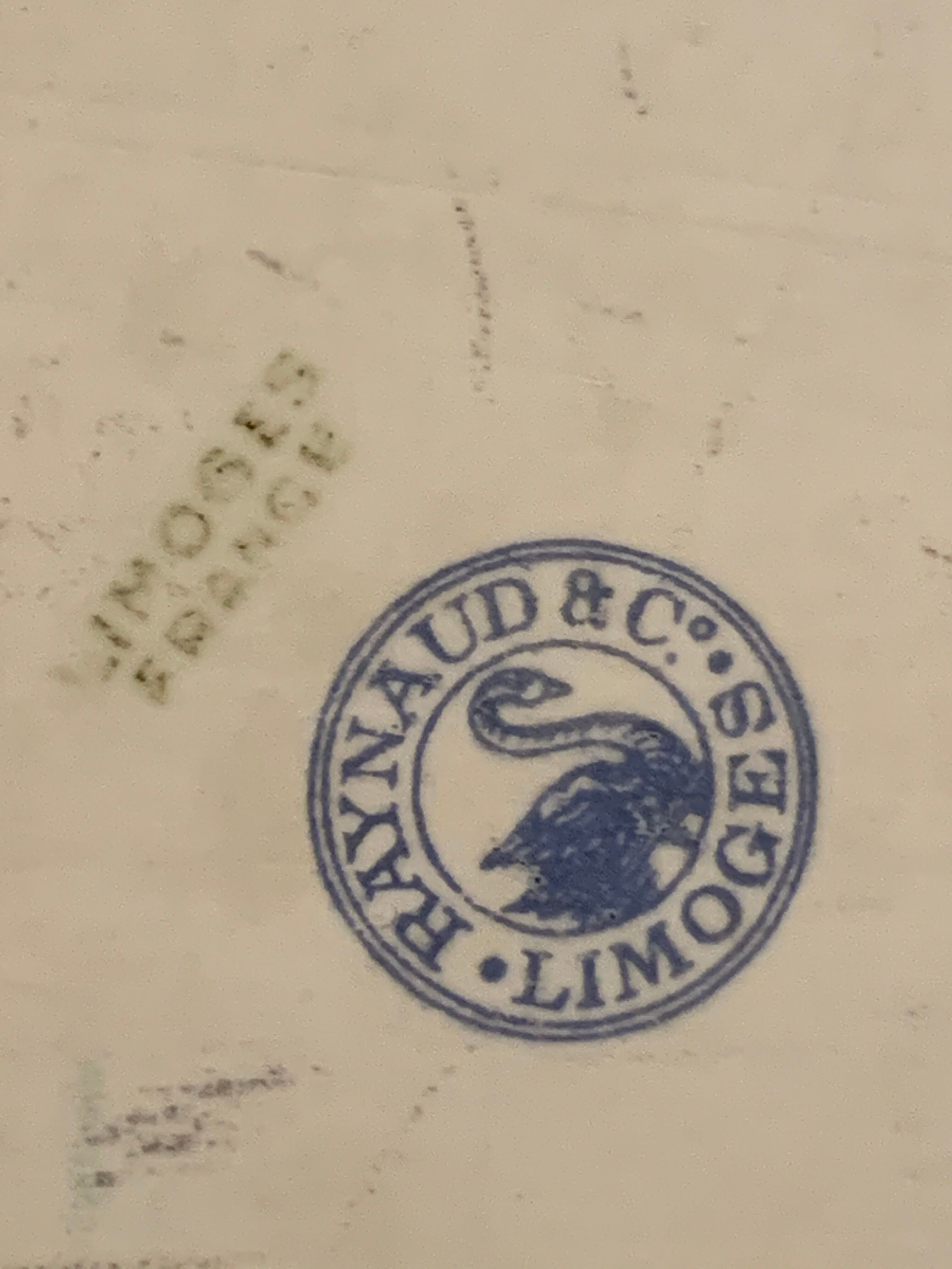 Chocolate cake dish Raynaud Limoges floral decoration