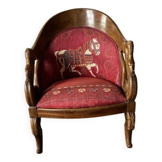 Fauteuil d’Enfant de Style Empire à Col de Cygne