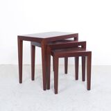 Mahogany Nesting Tables by Severin Hansen for Haslev Møbelsnedkeri, 1960s, Set of 3