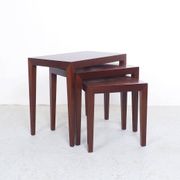 Tables Gigognes en Acajou par Severin Hansen pour Haslev Møbelsnedkeri, 1960s, Set de 3