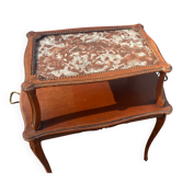 Table Style Louis XV à Deux Plateaux - Dessus Marbre et Bois