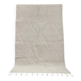 Tapis berbère Beni Ouarain en losanges • Élégance minimaliste blanc