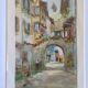 Watercolor by Alfred Doll representing "Riquewihr, rue Juifs" 30X37cm