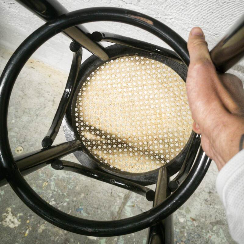 Canned seated bar stool