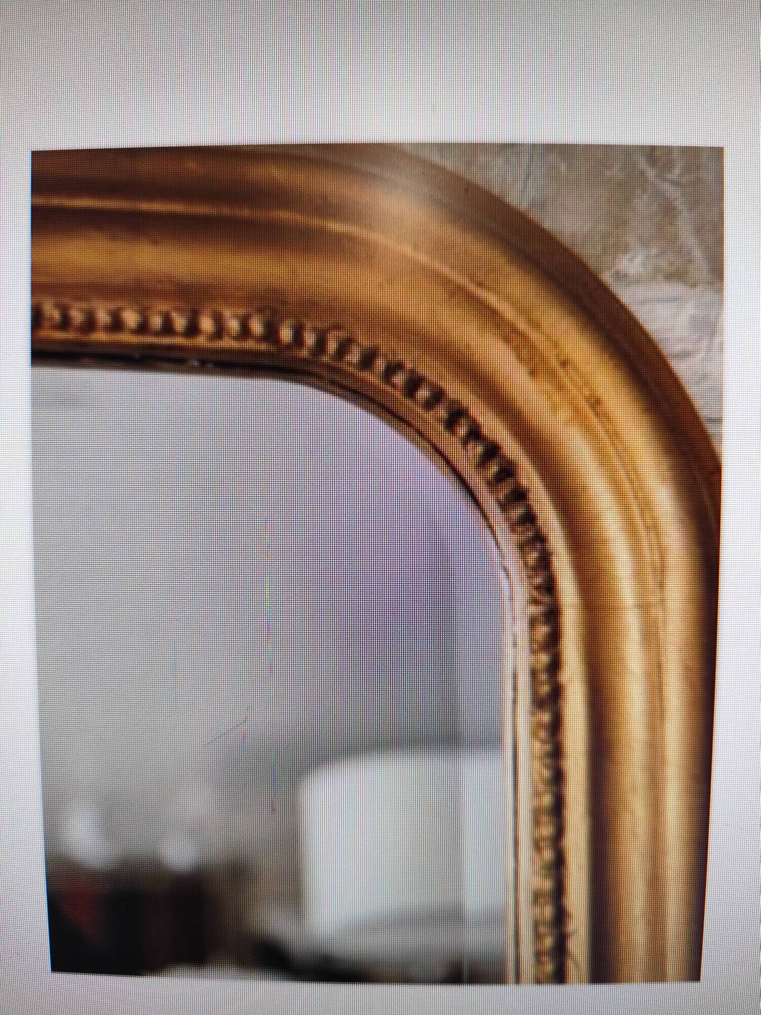 Antique Louis Philippe mirror, 19th century, mercury backing, wooden parquet back.