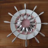 Set of 12 small spoons in silver metal, silver