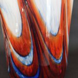 Modernist opaline vase Murano Carlo Moretti 60s-70s orange blue white