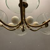 Brass glass chandelier, 1940s