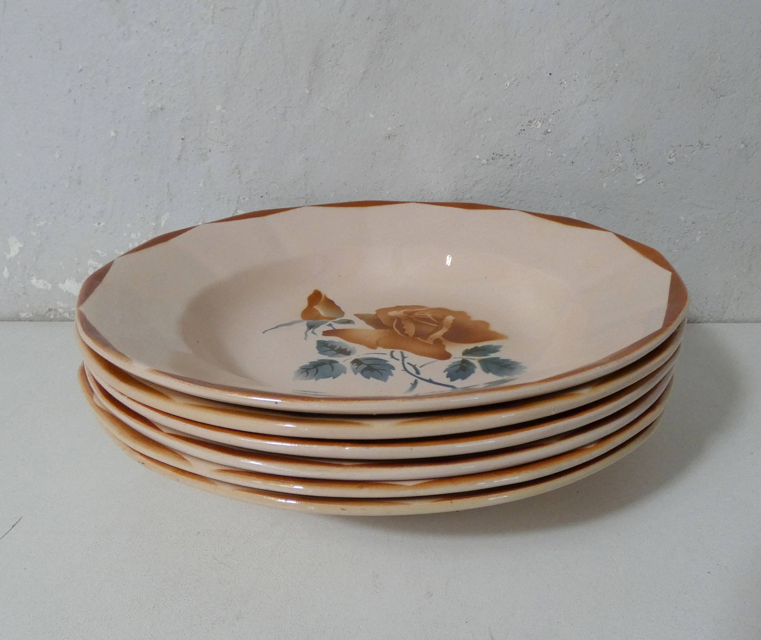 Digoin Sarreguemines 6 soup plates 9181