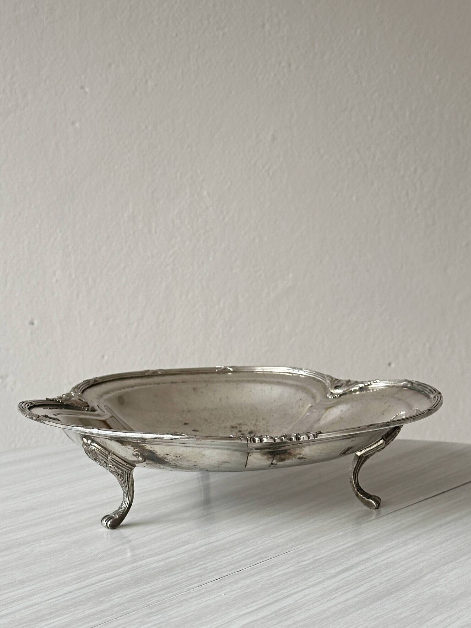 Antique silver plate on cabriole legs