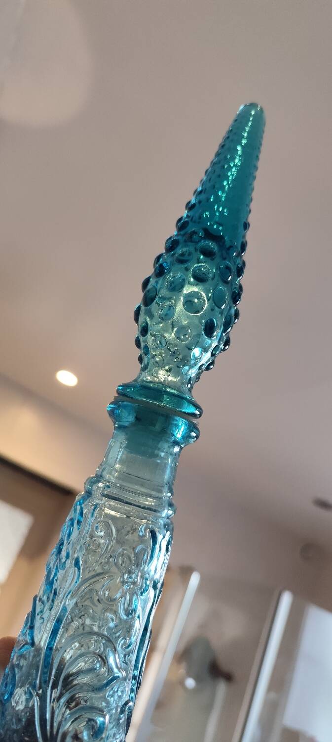 Empoli carafe, made in Italy, blue, vintage 60s