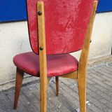 6 chaises vintage 1960 en bois et skaï