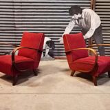 Pair of H 410 armchairs by Jindřich Halabala for Up Zavody