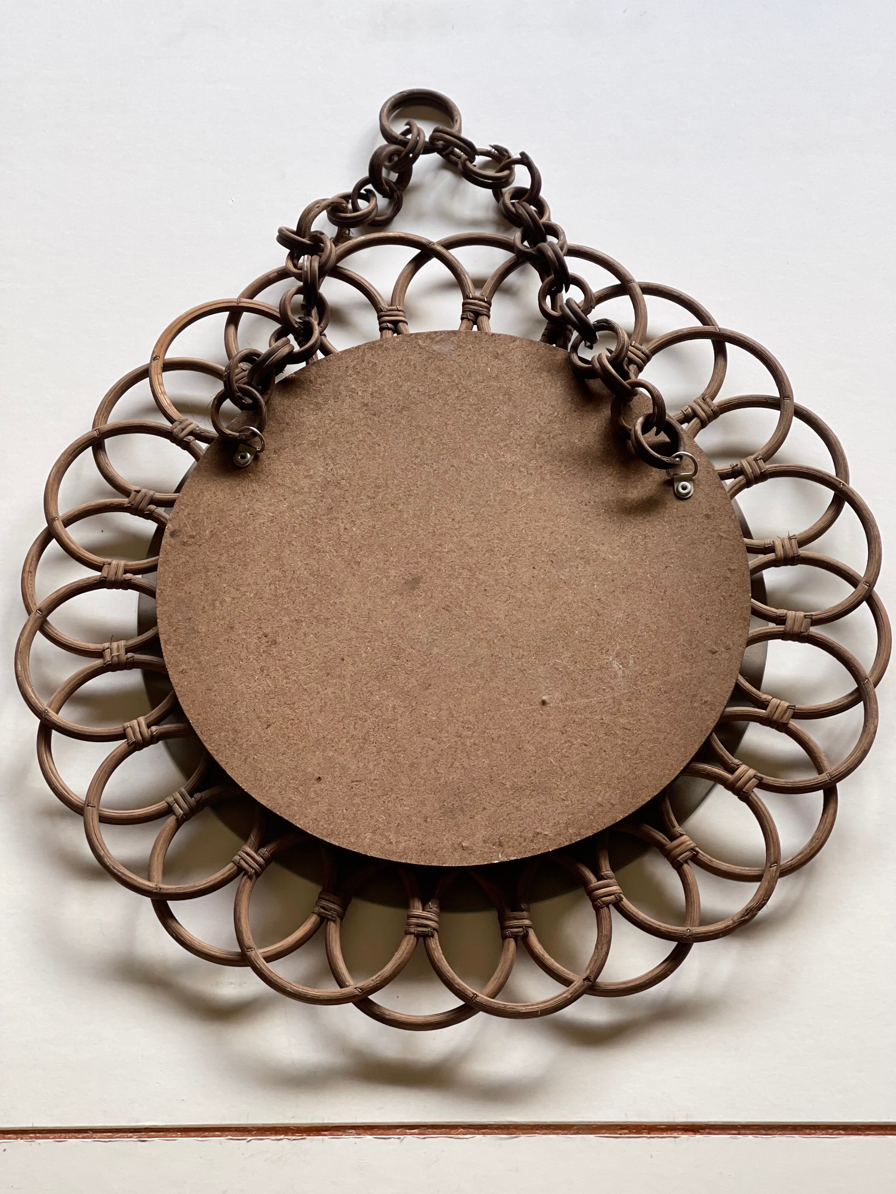 Vintage rattan mirror 54cm