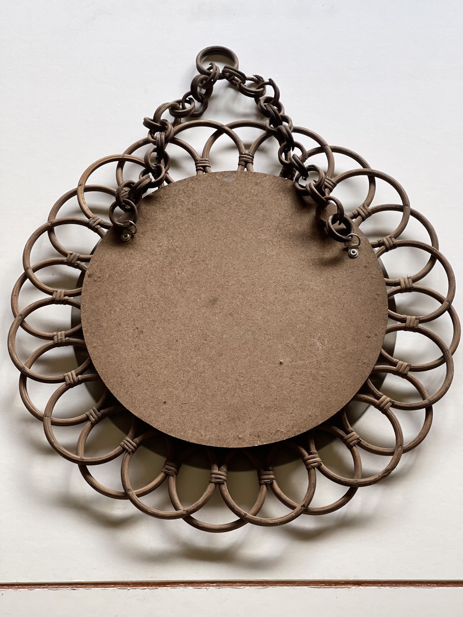 Miroir vintage en rotin 54cm