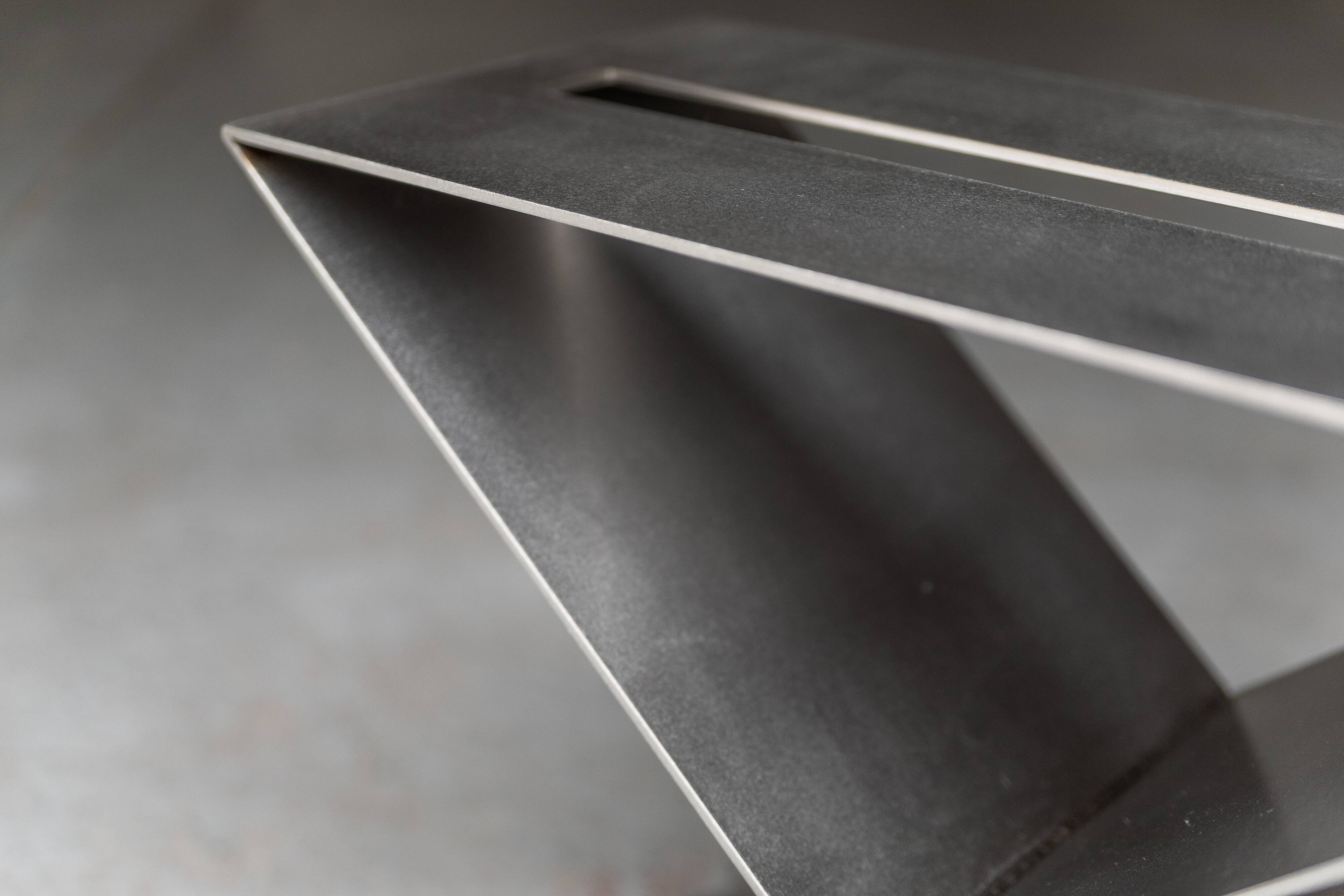 Contemporary stainless steel side table by Lena Coupez, Belgium, 2024